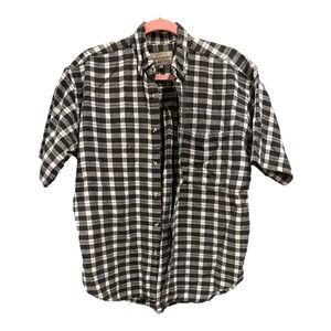 Bogari Studio Mens plaid‎ Shirt Black Gray size large